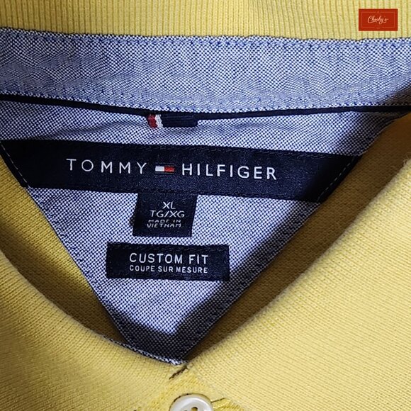 Tommy Hilfiger Yellow Polo Shirt Short Sleeve Custom Fit SzXL (ID38) - Picture 3 of 7
